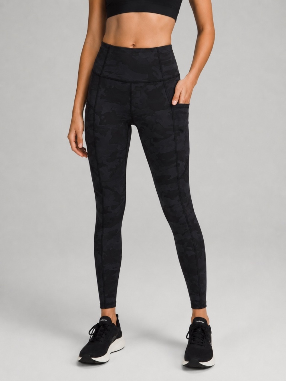 Lululemon Fast & Free High Rise Camo Leggings Incognito Grey Size 4